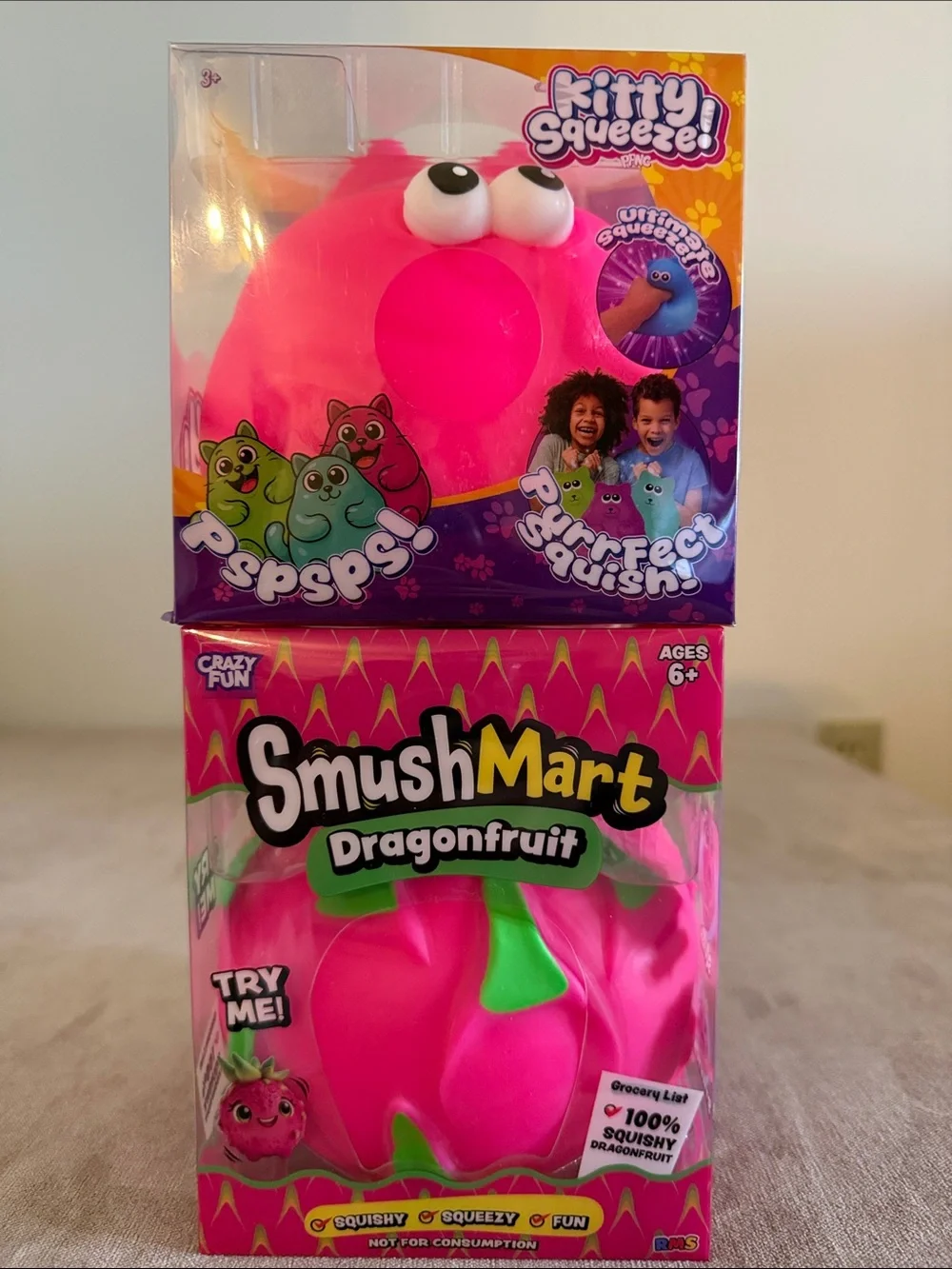 SmushMart Dragonfruit & Kitty Squeeze Fidget Toys | New